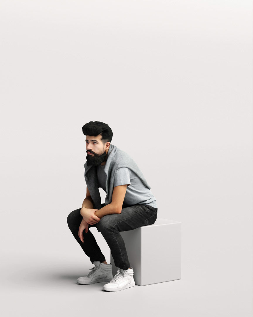 Humano Sitting Young Man 2204-9 3D model_5