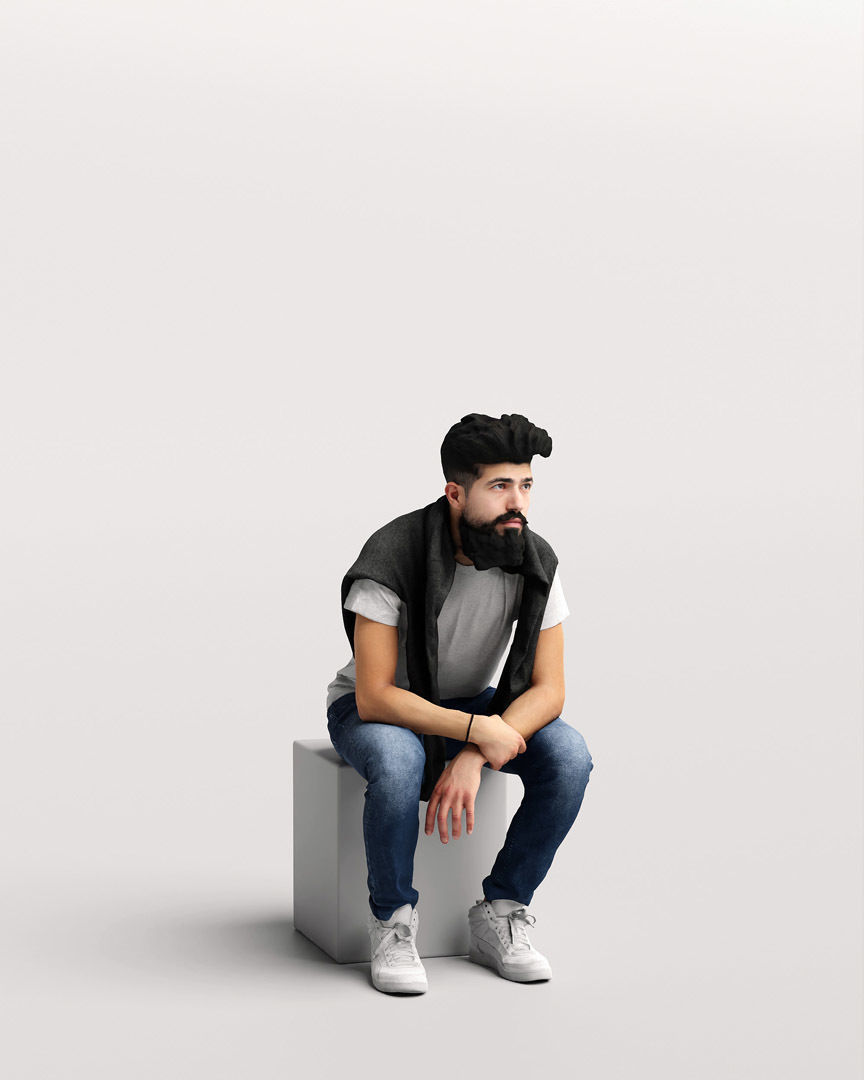 Humano Sitting Young Man 2204-9 3D model_10
