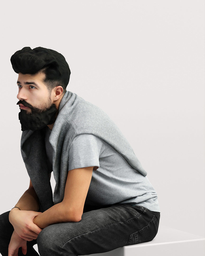 Humano Sitting Young Man 2204-9 3D model_7