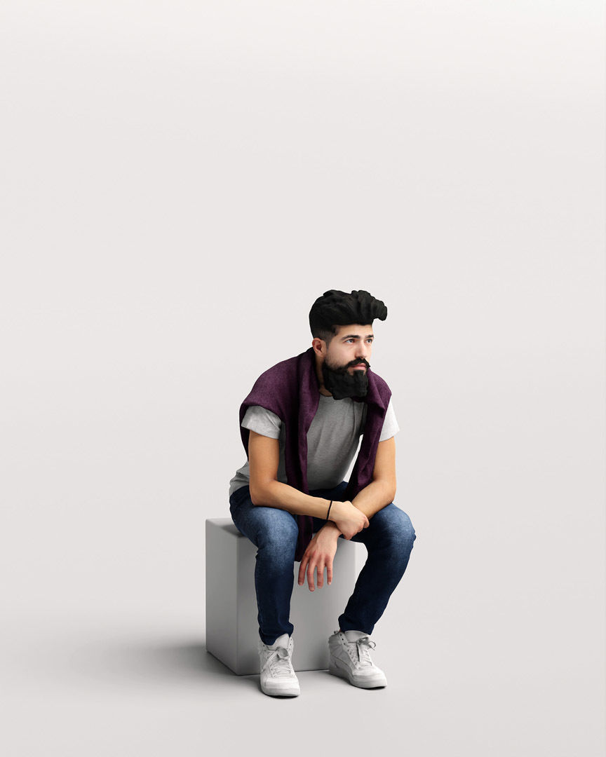 Humano Sitting Young Man 2204-9 3D model_11