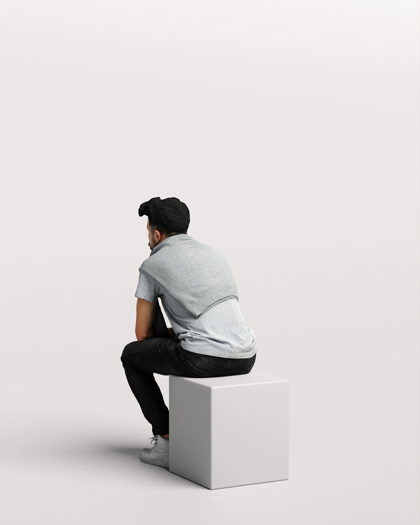 Humano Sitting Young Man 2204-9 3D model_4