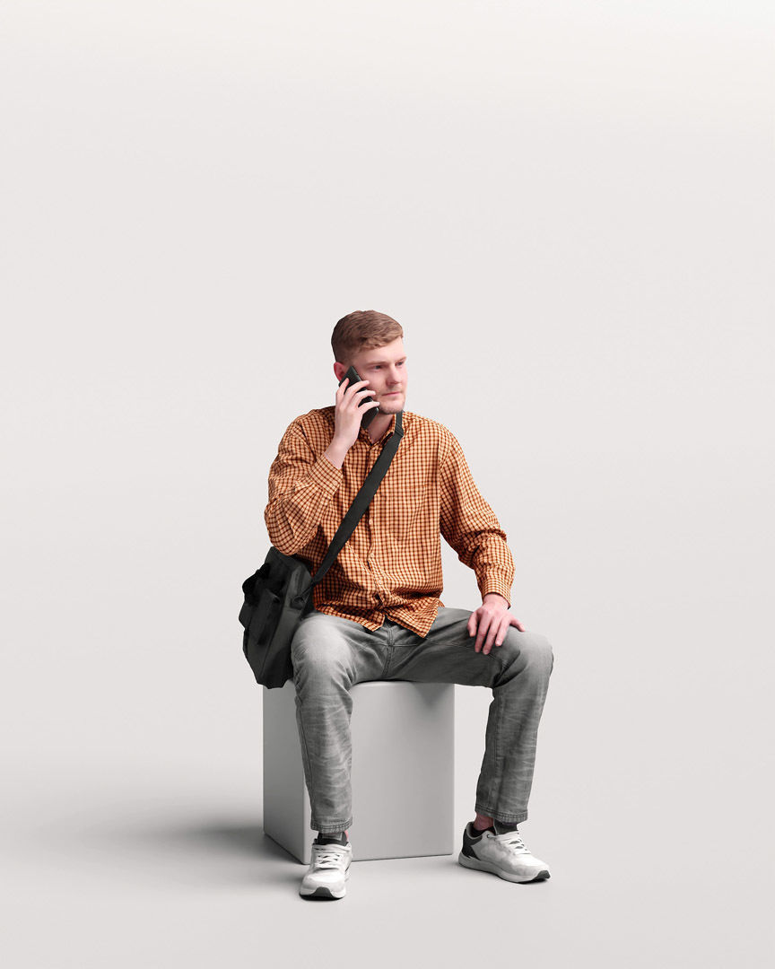  Humano Sitting Young Man 2204-8 3D model_9