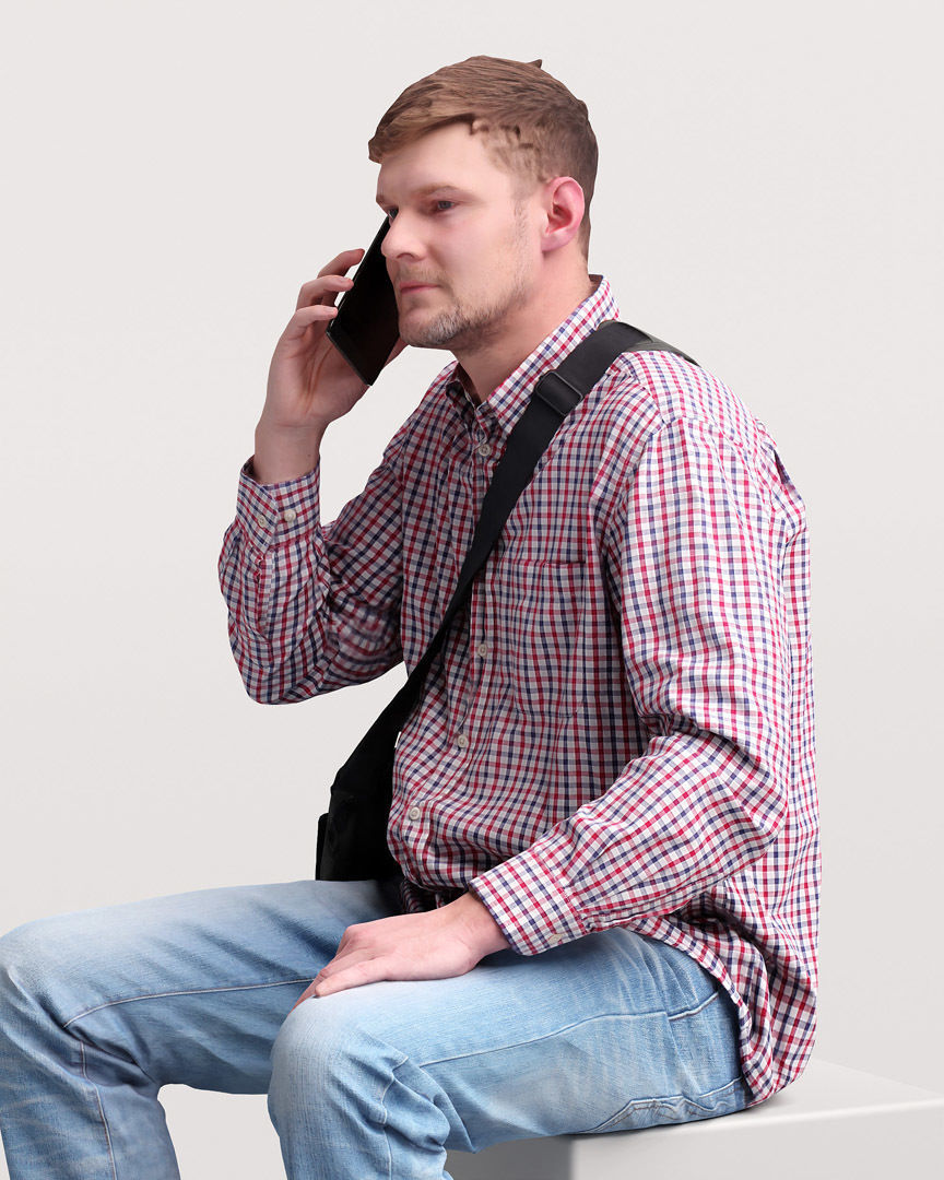  Humano Sitting Young Man 2204-8 3D model_7