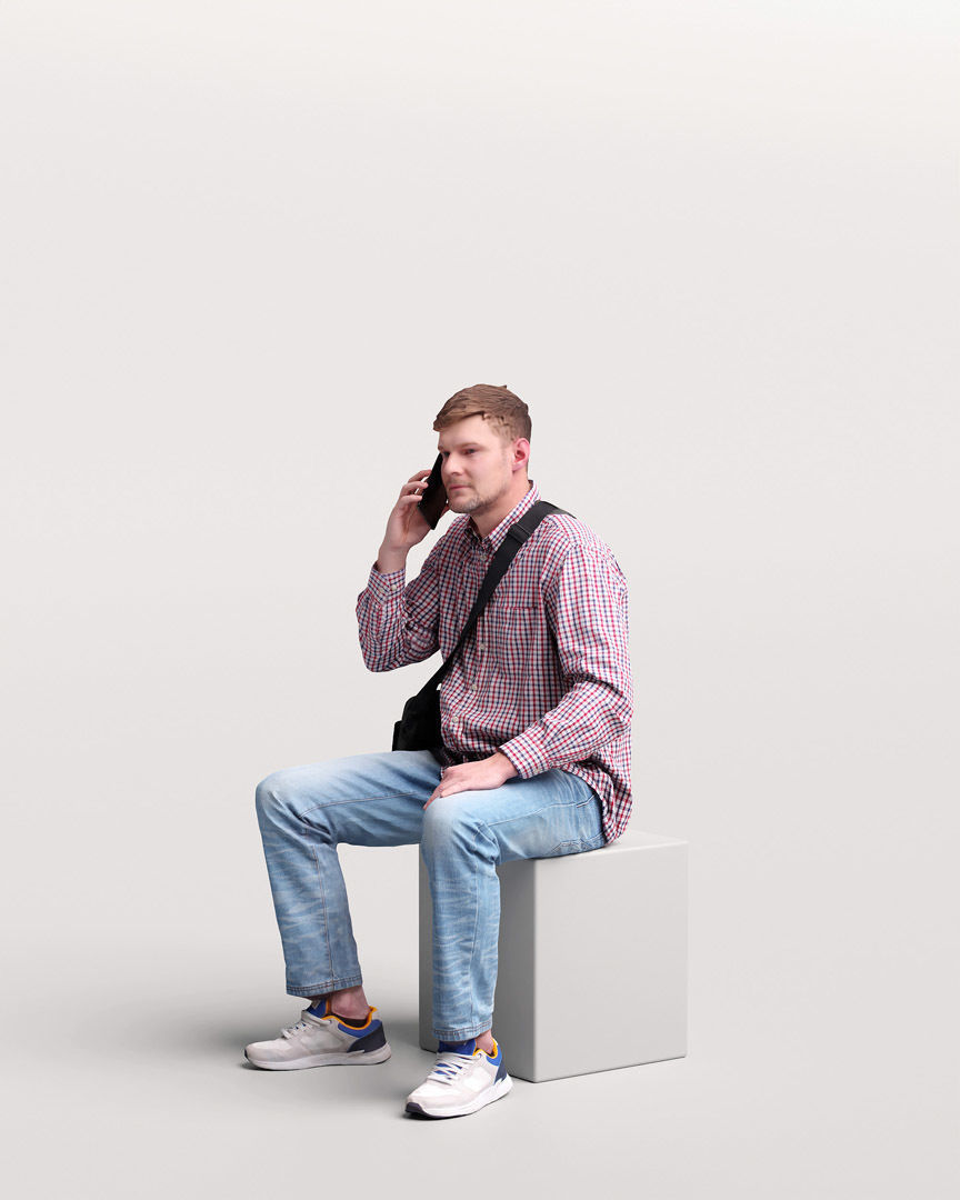  Humano Sitting Young Man 2204-8 3D model_5