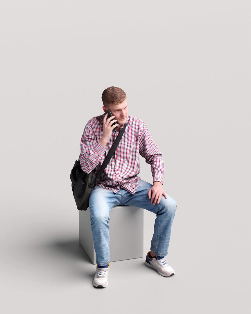  Humano Sitting Young Man 2204-8 3D model_8