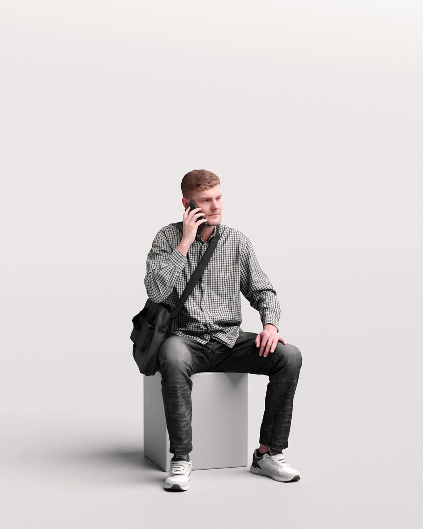  Humano Sitting Young Man 2204-8 3D model_11