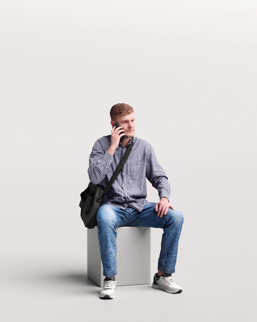  Humano Sitting Young Man 2204-8 3D model_10