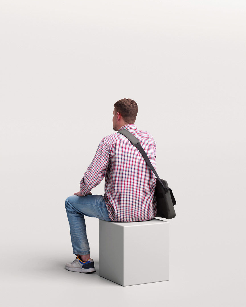  Humano Sitting Young Man 2204-8 3D model_4