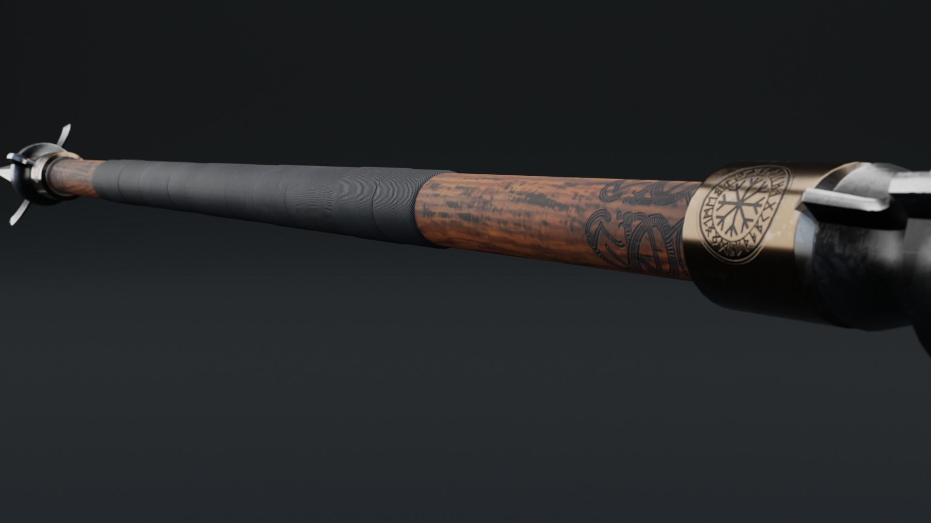 Viking Spear 2K Low-poly 3D model_1