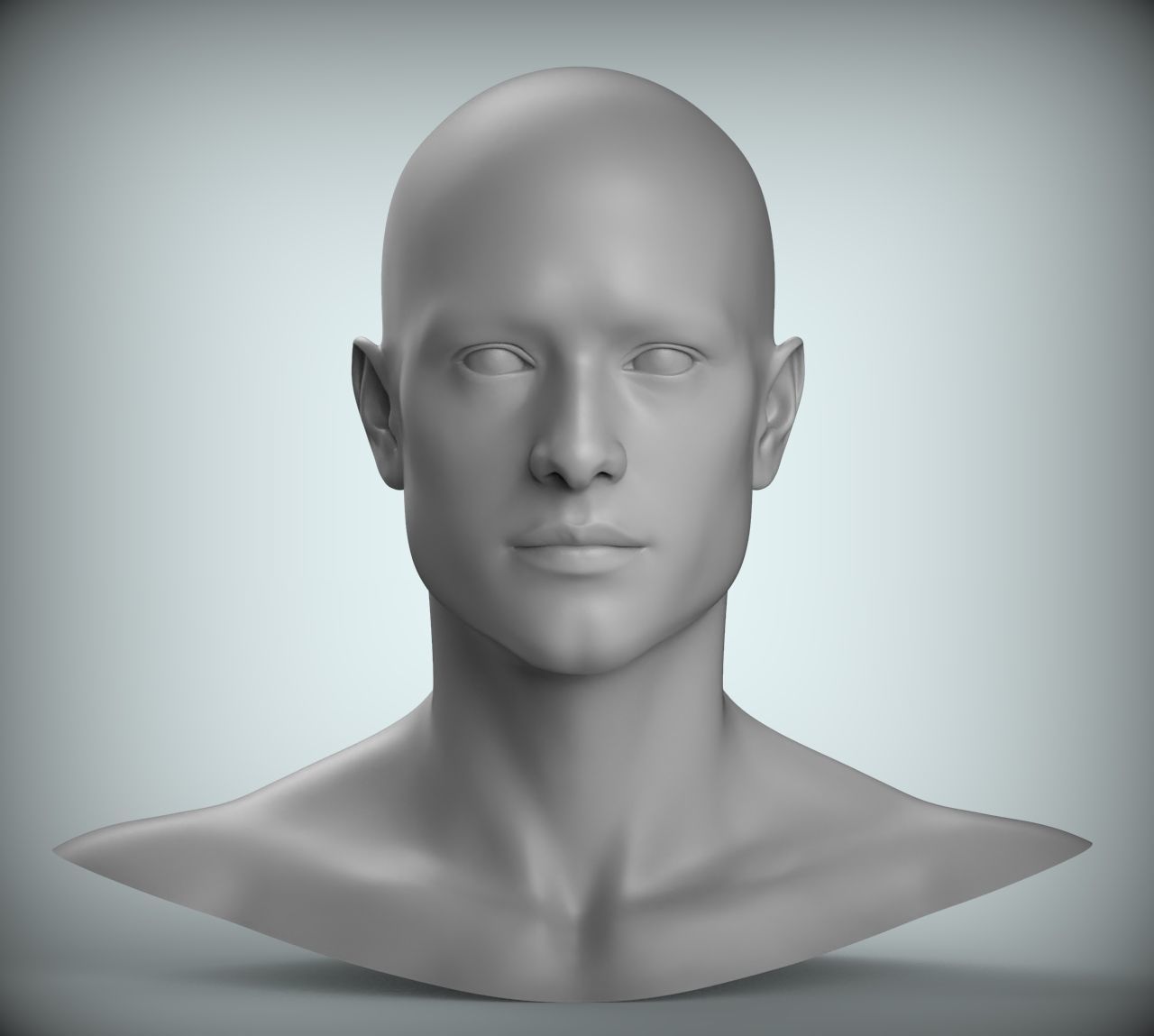 8 Male Head Sculpt 01 3D model Low-poly 3D model_1