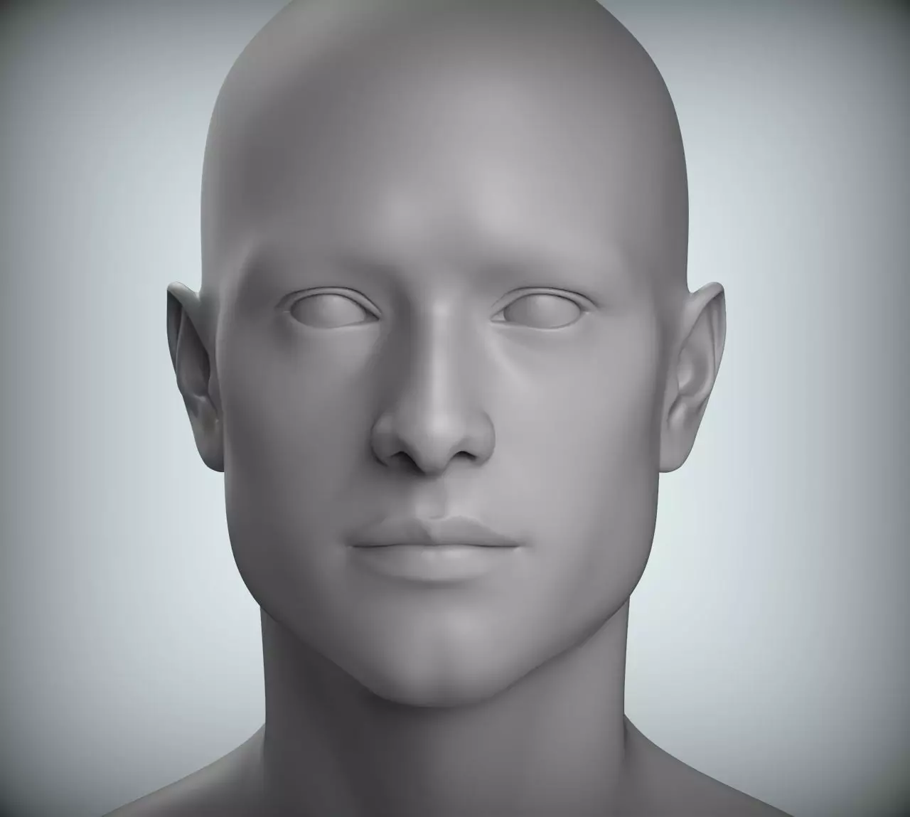 8 Male Head Sculpt 01 3D model Low-poly 3D model_0