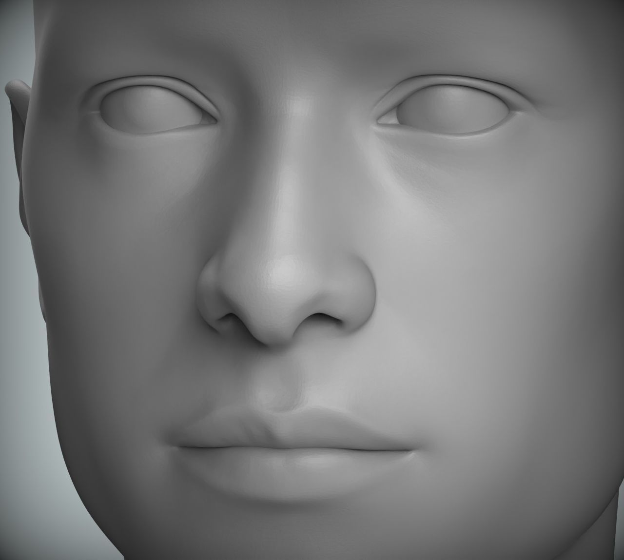 8 Male Head Sculpt 01 3D model Low-poly 3D model_5