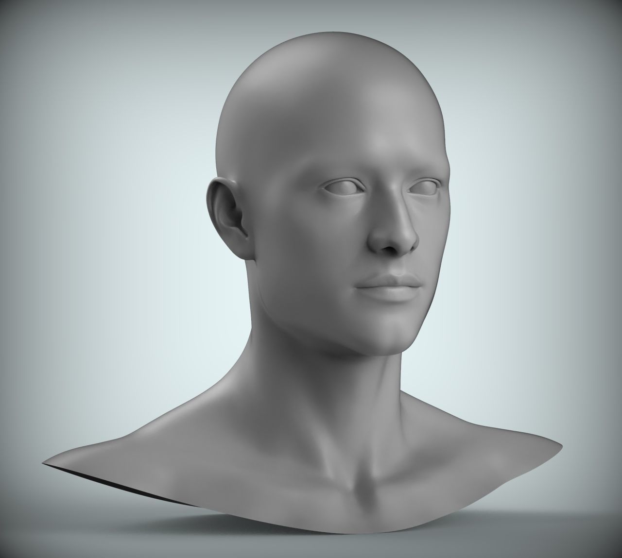 8 Male Head Sculpt 01 3D model Low-poly 3D model_2