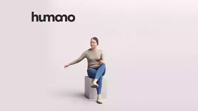 Humano Sitting Young Woman 2204-4
