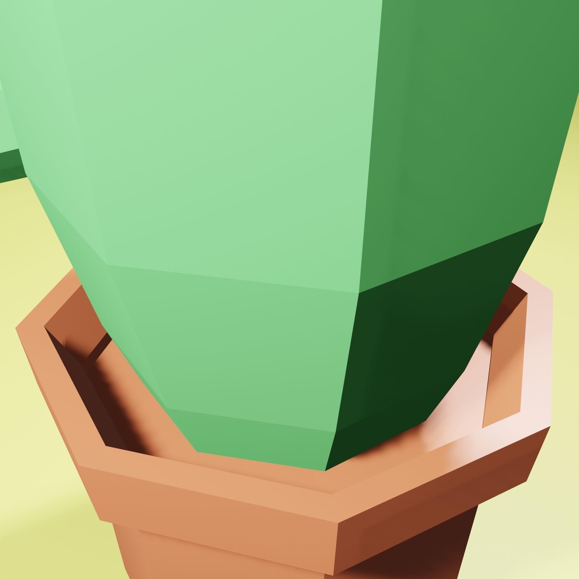 Cactus low poly model 3D print model_2