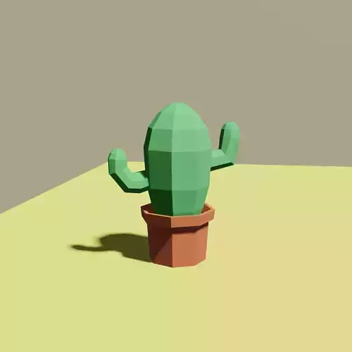 Cactus low poly model 3D print model