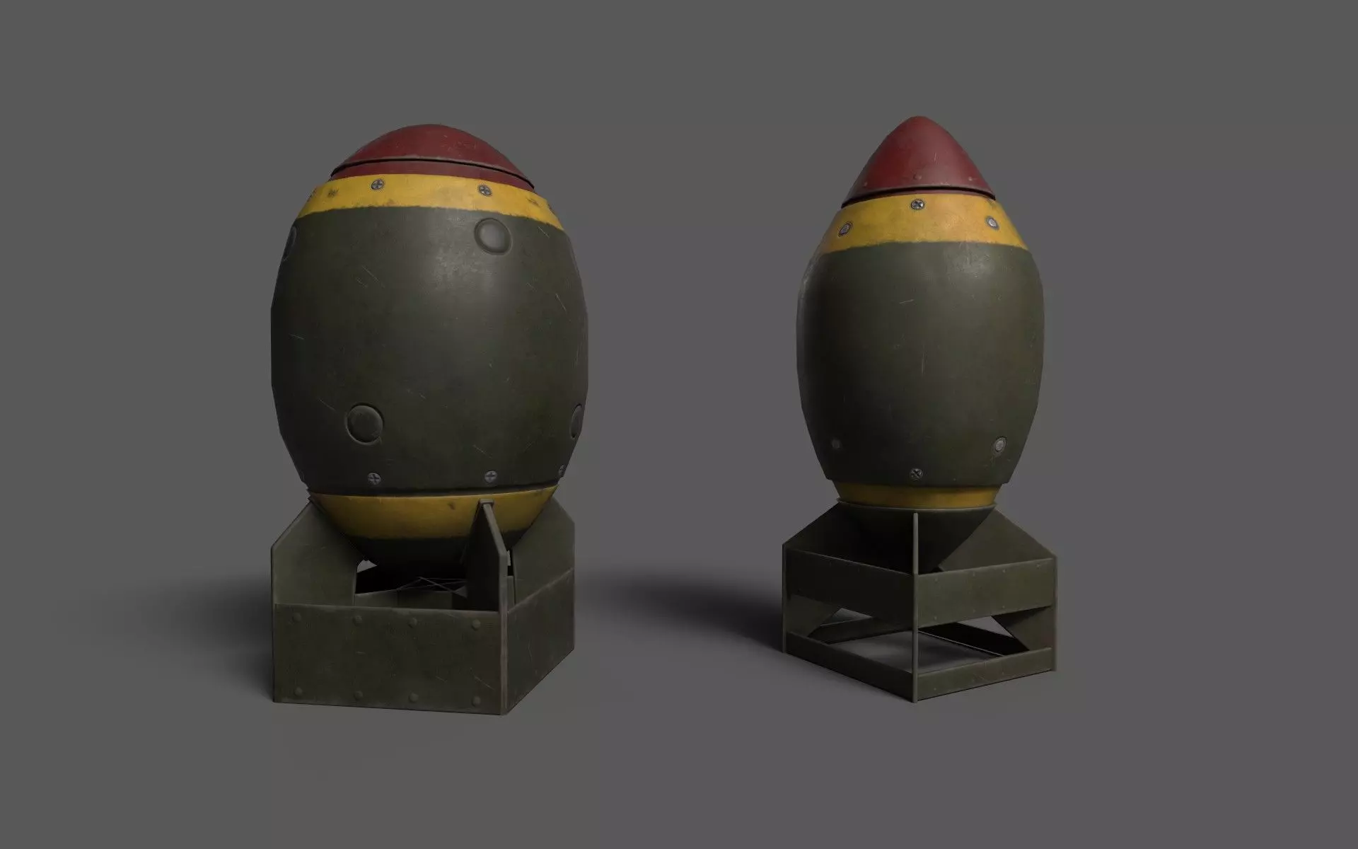 Low-Poly Bombs Low-poly 3D model_0