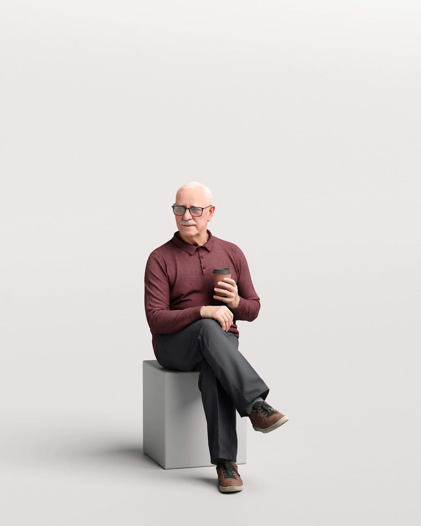 Humano Sitting Old Man 2204 3D model_10
