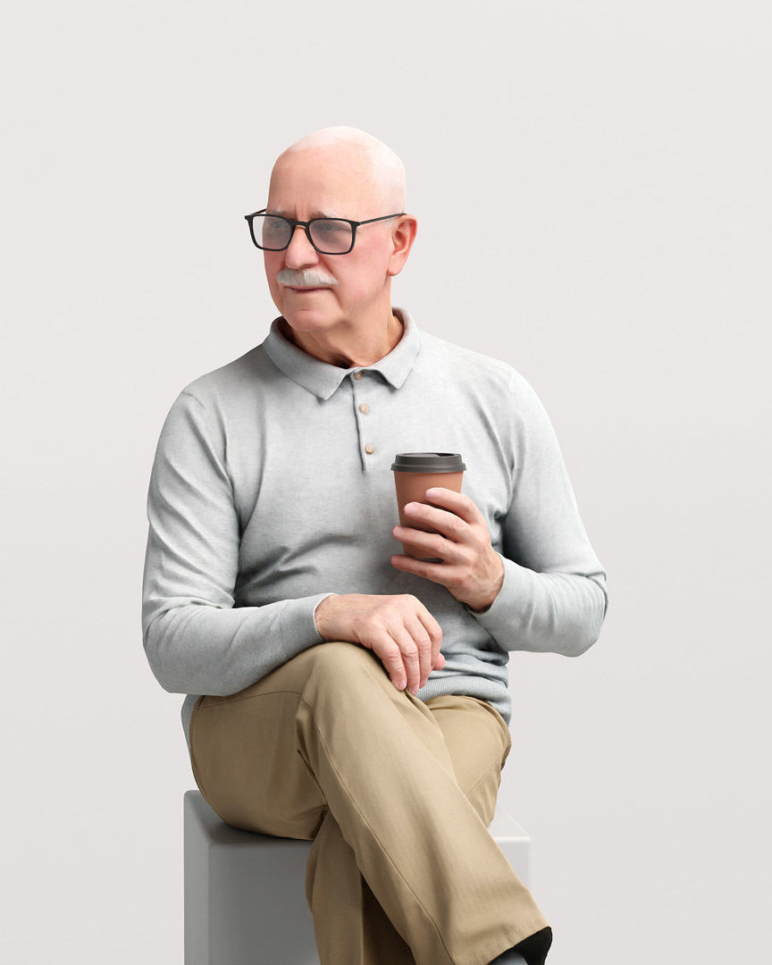 Humano Sitting Old Man 2204 3D model_6