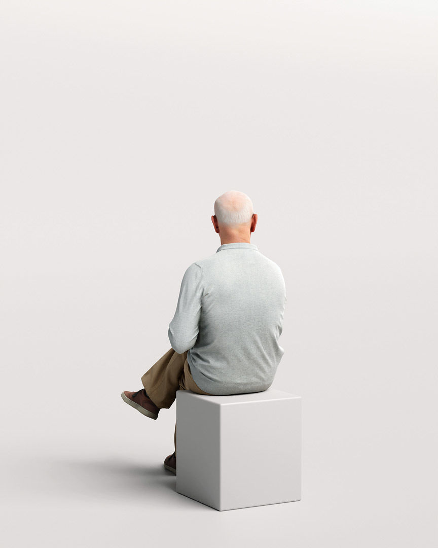 Humano Sitting Old Man 2204 3D model_4