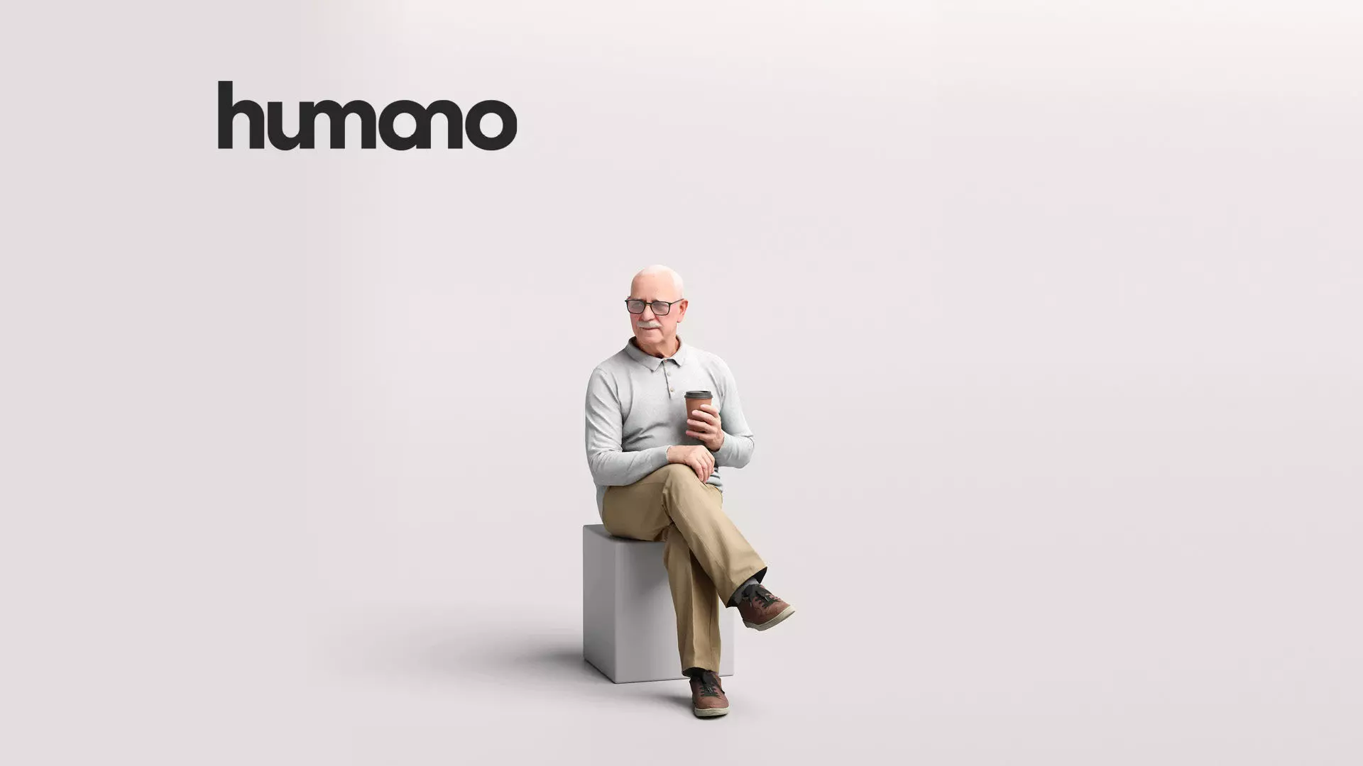 Humano Sitting Old Man 2204 3D model_0