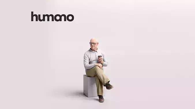 Humano Sitting Old Man 2204 3D model