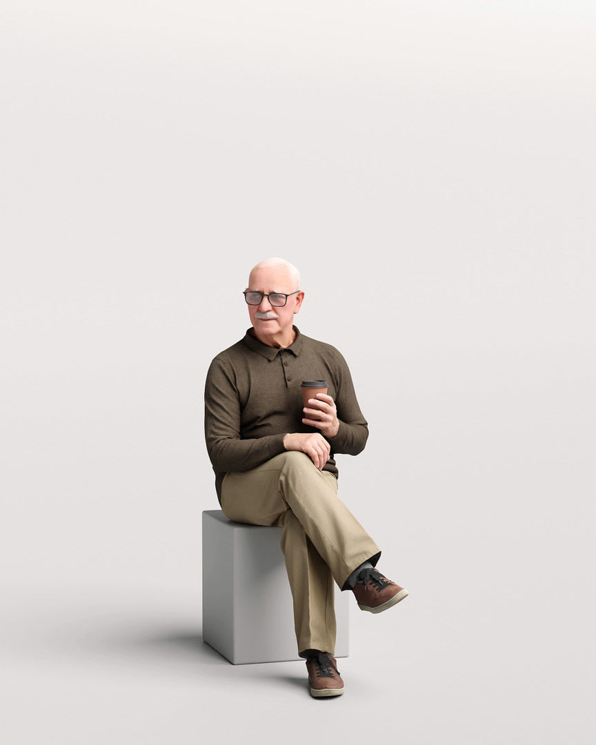 Humano Sitting Old Man 2204 3D model_11