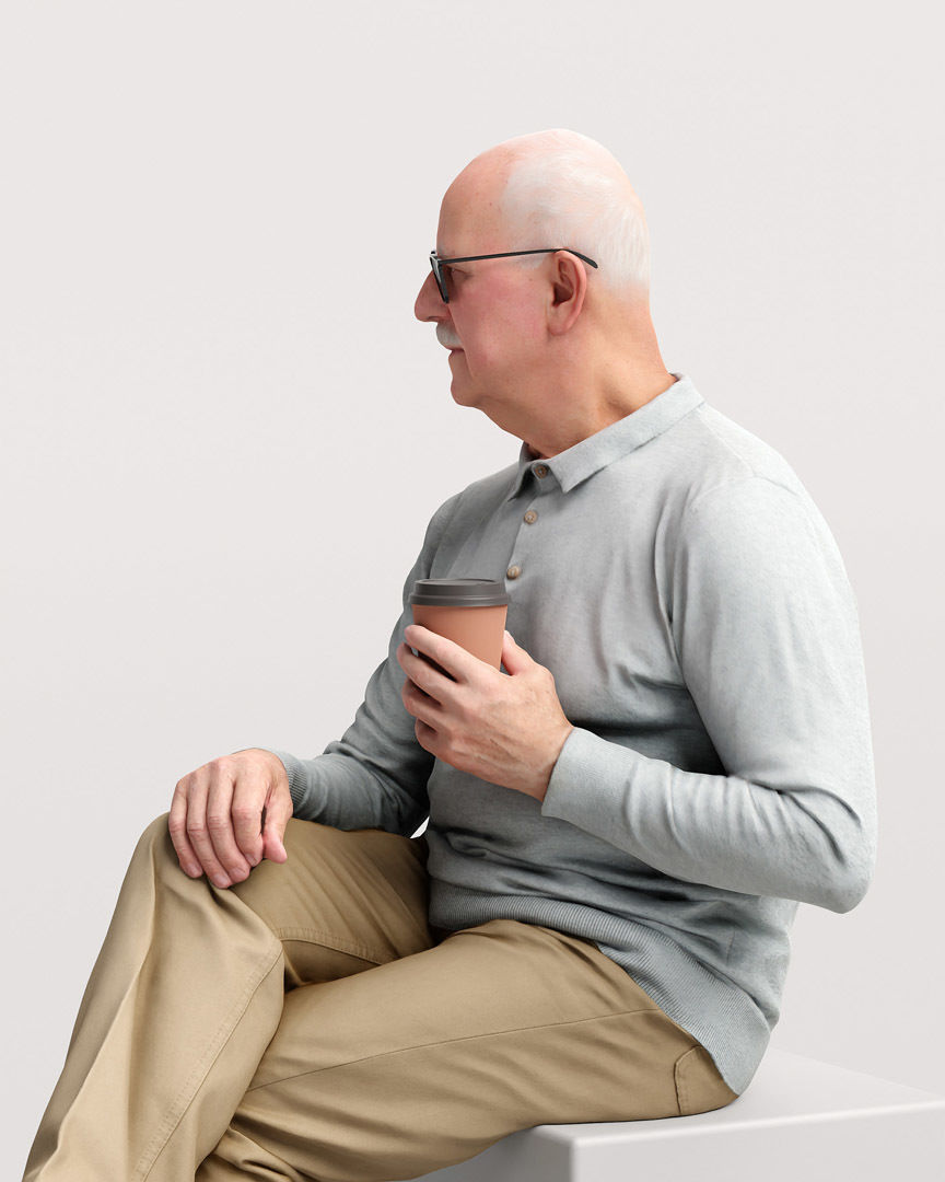 Humano Sitting Old Man 2204 3D model_7