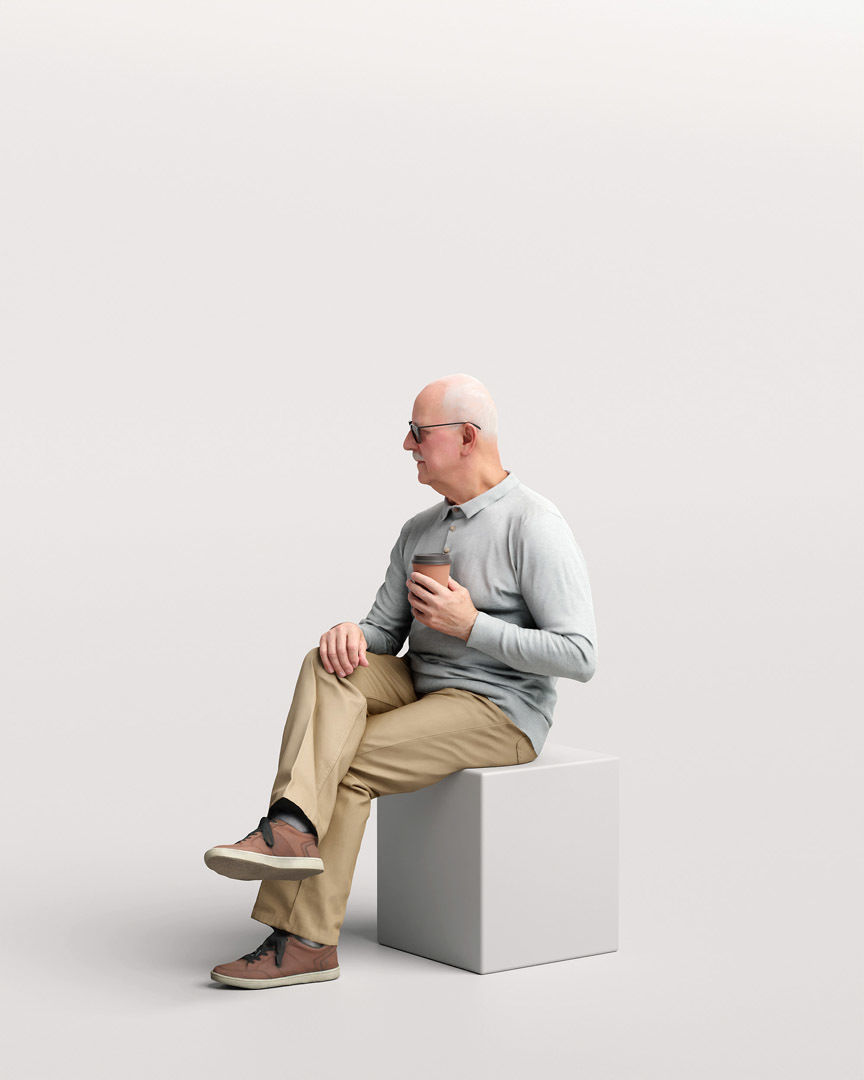 Humano Sitting Old Man 2204 3D model_5
