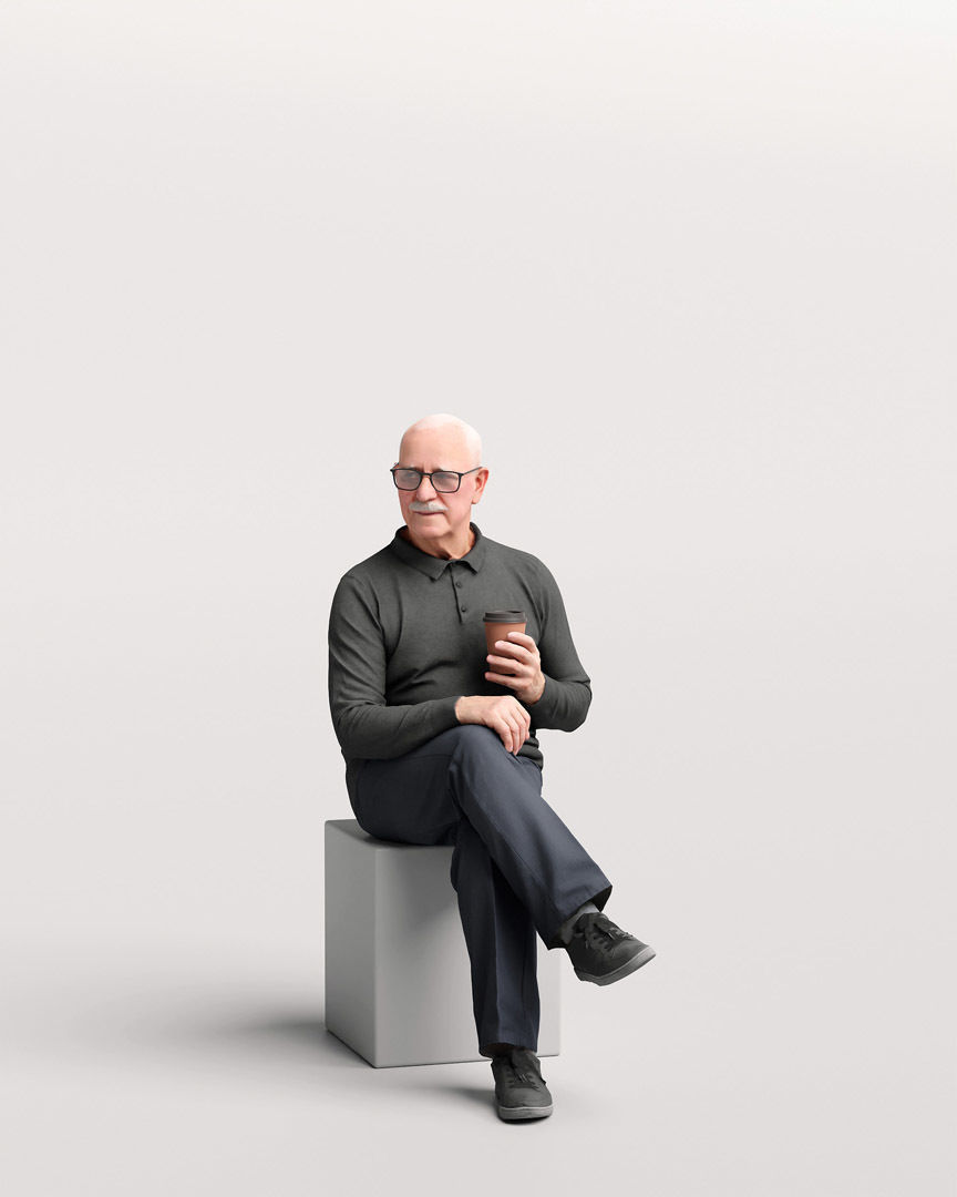 Humano Sitting Old Man 2204 3D model_9