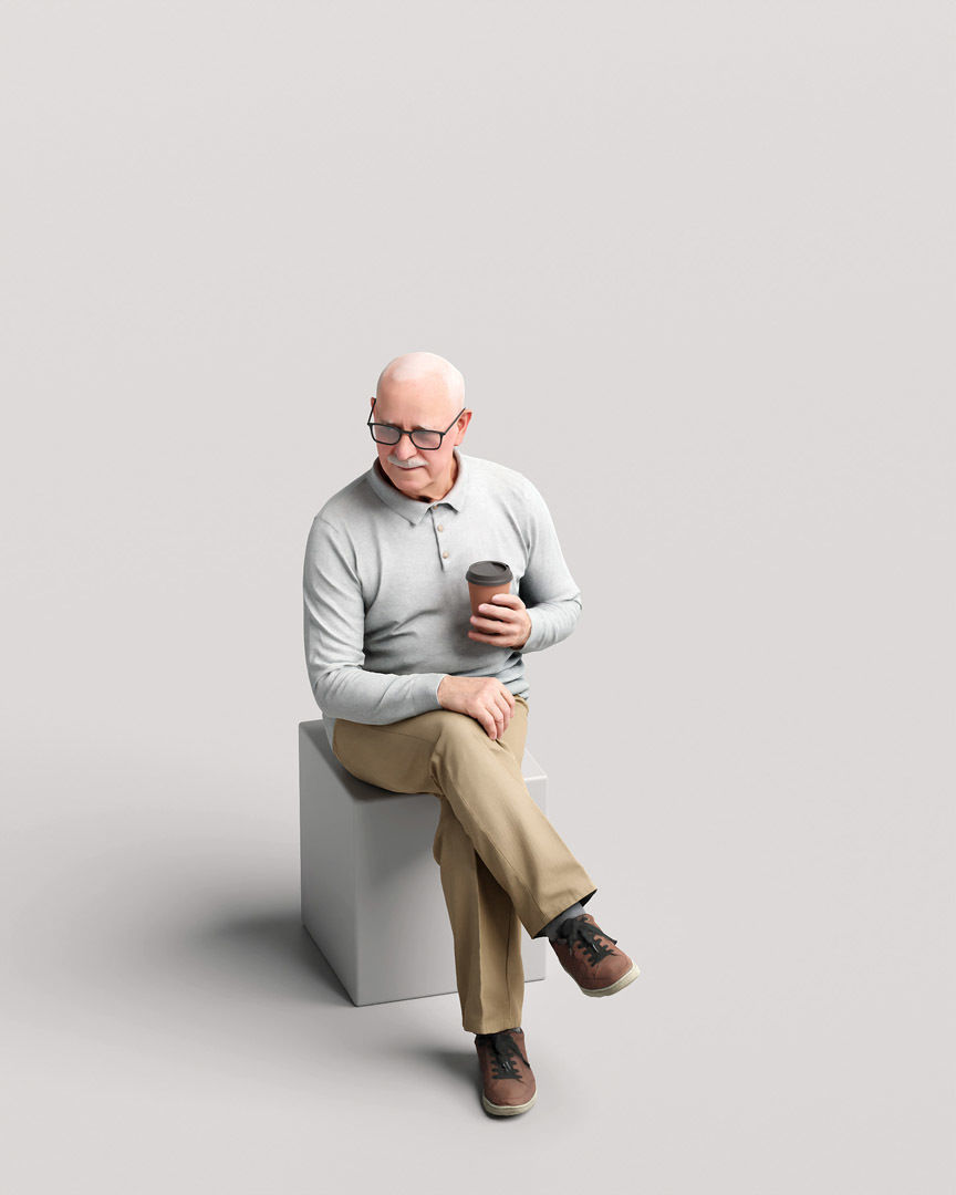 Humano Sitting Old Man 2204 3D model_8