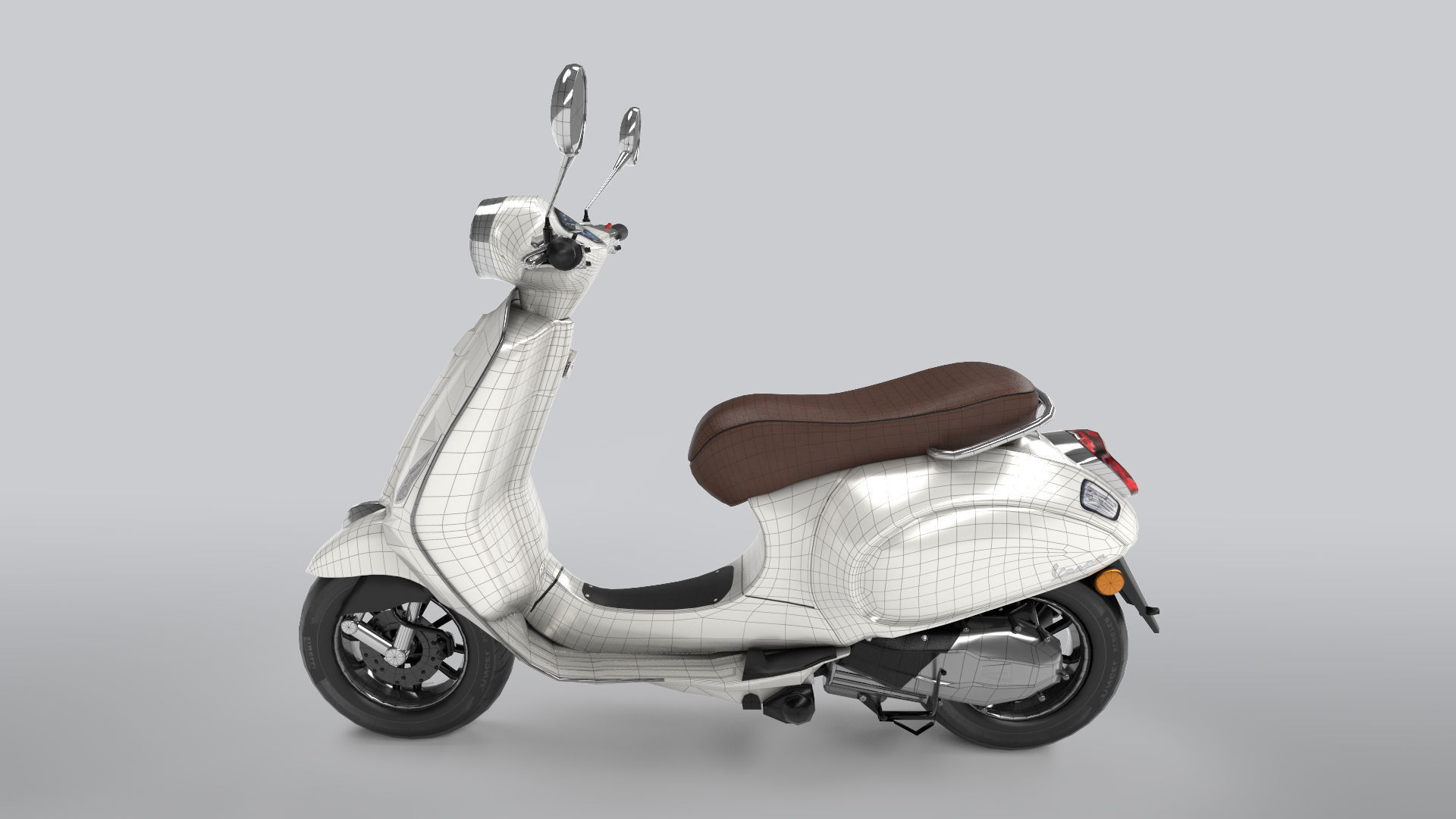 Vespa Low-poly 3D model_8