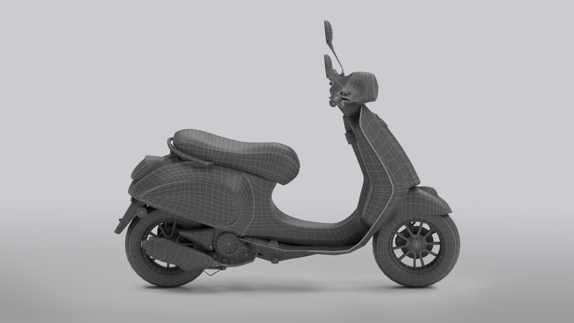 Vespa Low-poly 3D model_13