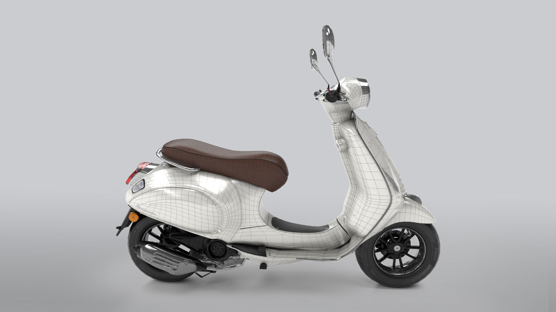 Vespa Low-poly 3D model_9