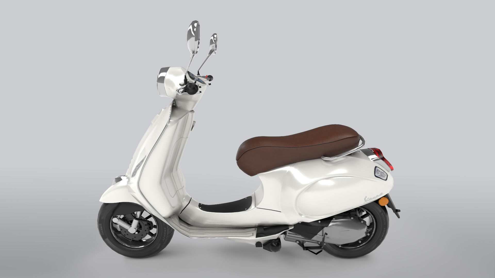 Vespa Low-poly 3D model_3
