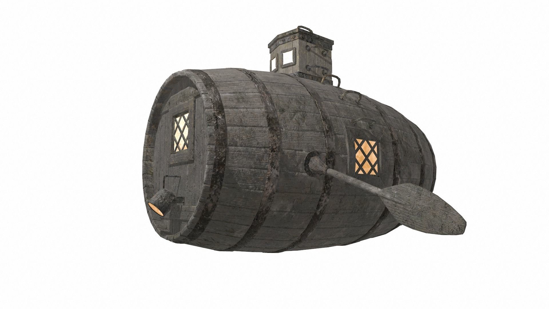 Submarine Low-poly 3D model_3