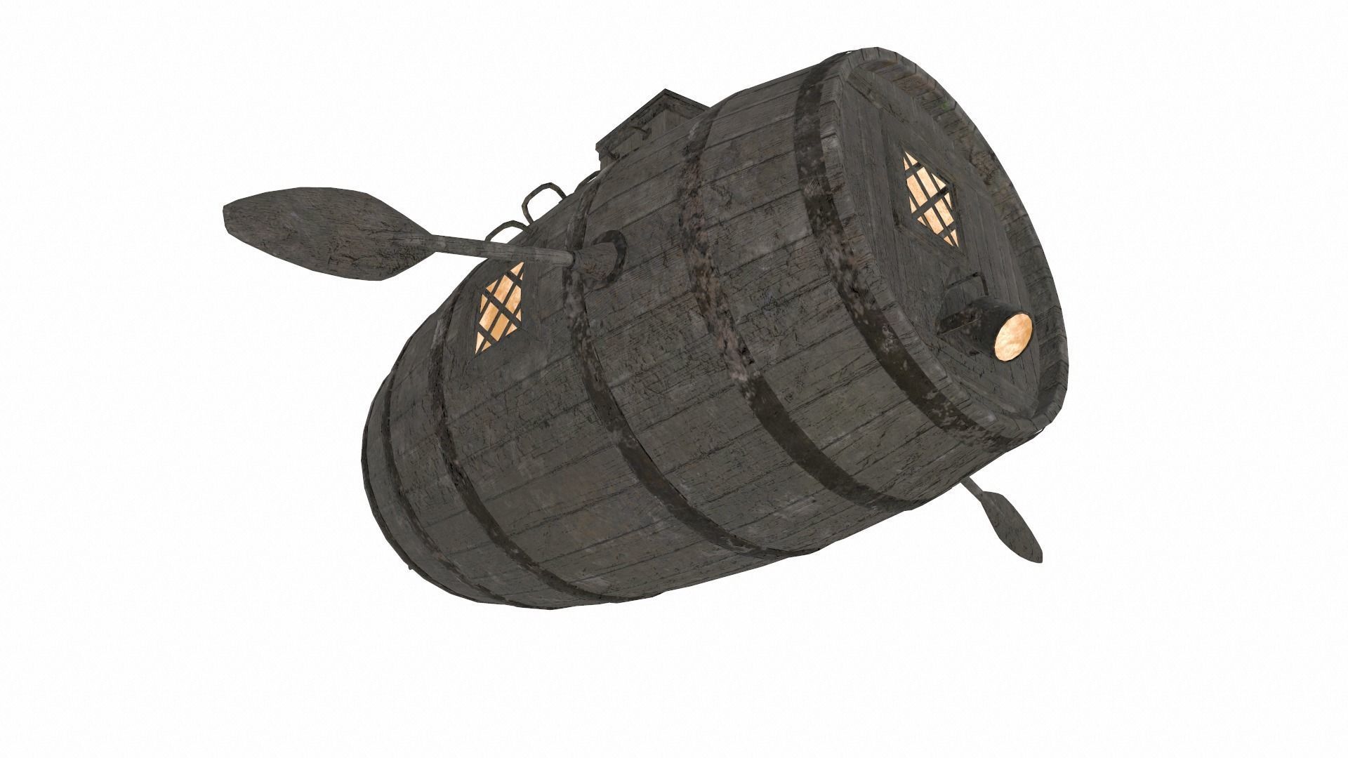 Submarine Low-poly 3D model_7