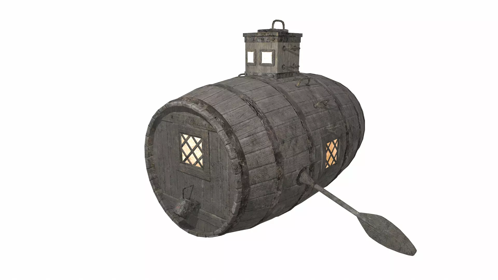 Submarine Low-poly 3D model_0