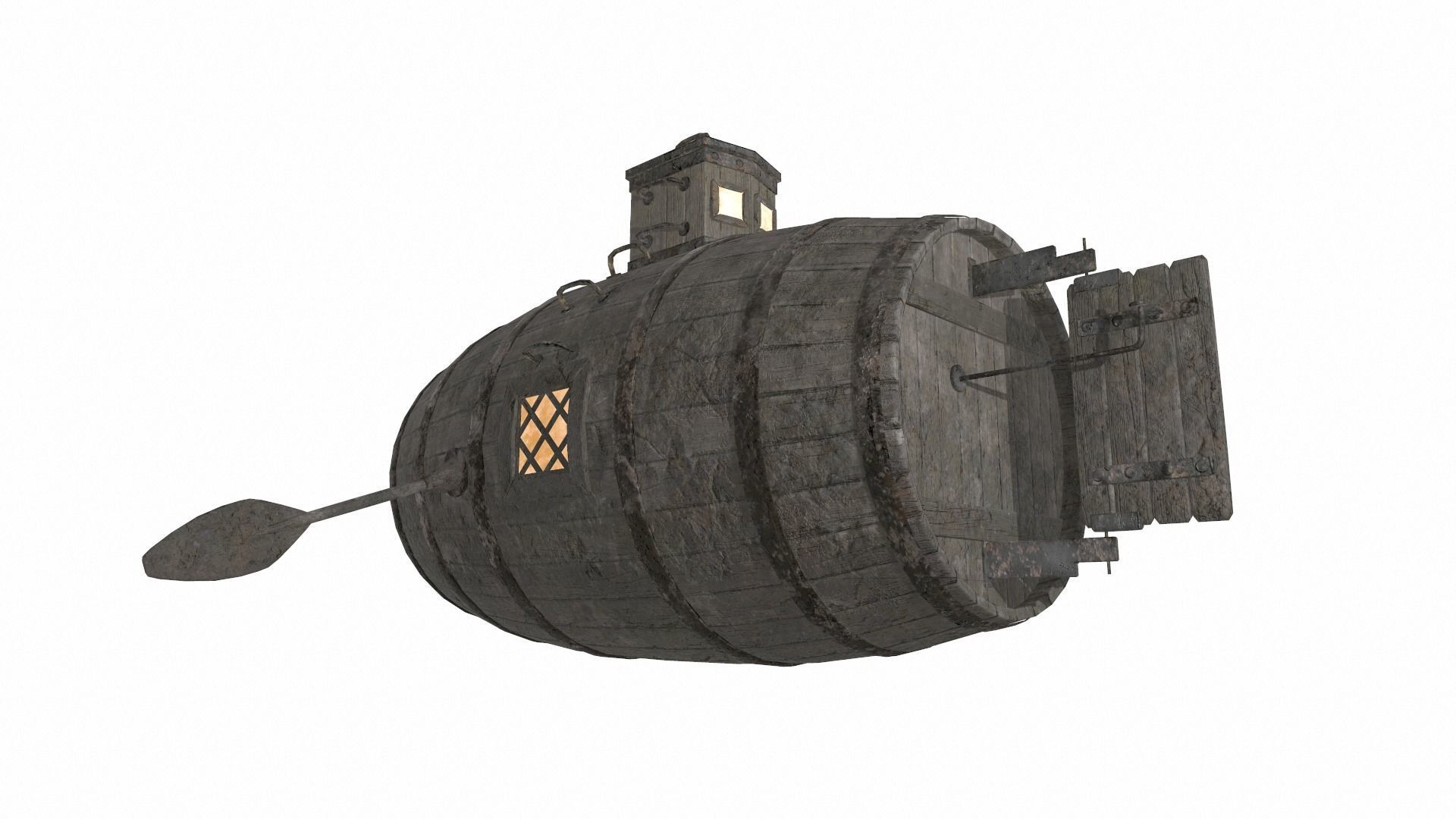 Submarine Low-poly 3D model_4