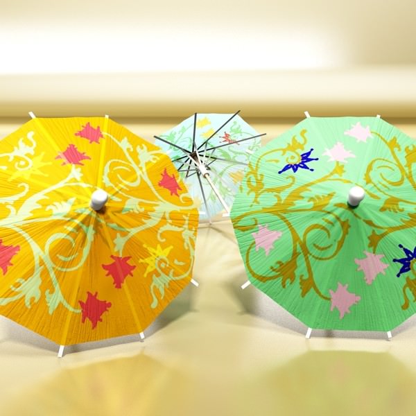 High Detailed Cocktail Umbrella 3D model_5