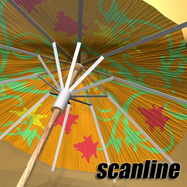 High Detailed Cocktail Umbrella 3D model_9