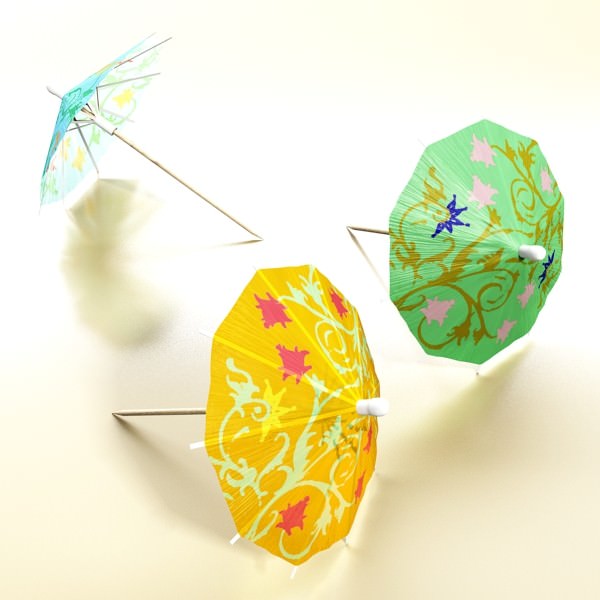 High Detailed Cocktail Umbrella 3D model_6