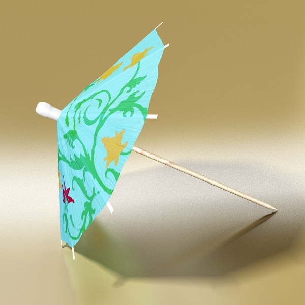 High Detailed Cocktail Umbrella 3D model_3