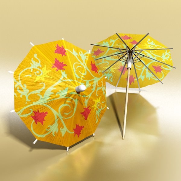 High Detailed Cocktail Umbrella 3D model_1