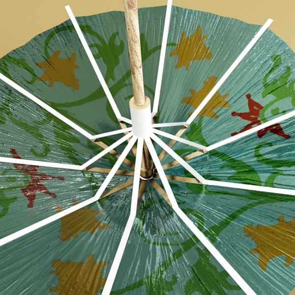 High Detailed Cocktail Umbrella 3D model_4