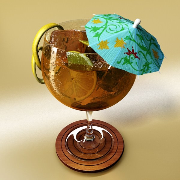 High Detailed Cocktail Umbrella 3D model_7