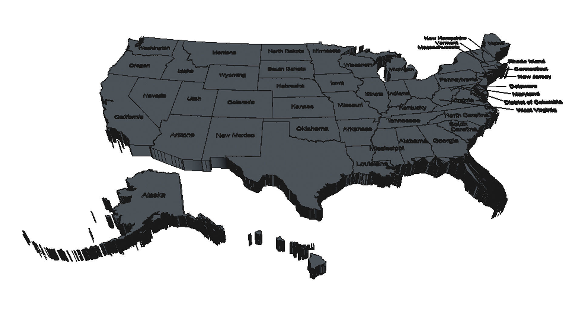 USA Map Pack 3D model_8