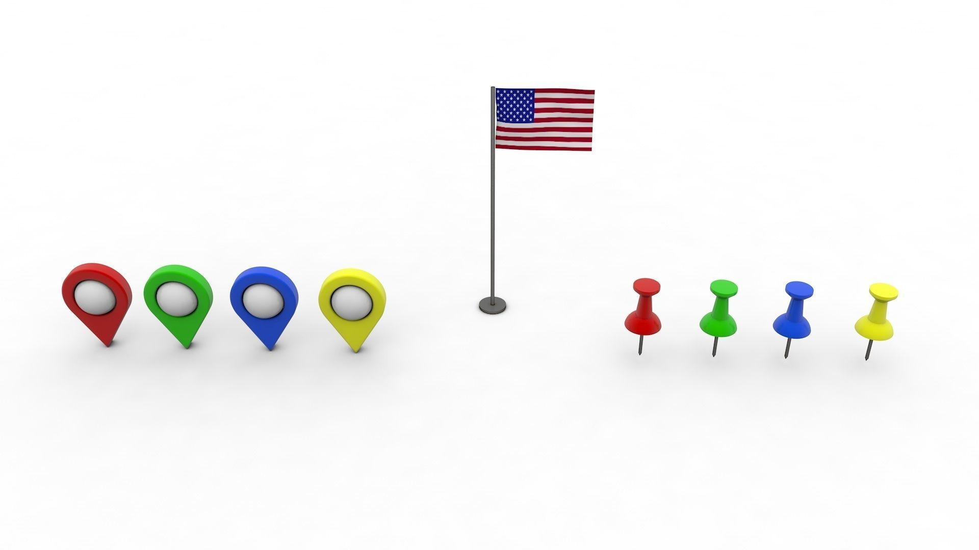 USA Map Pack 3D model_7