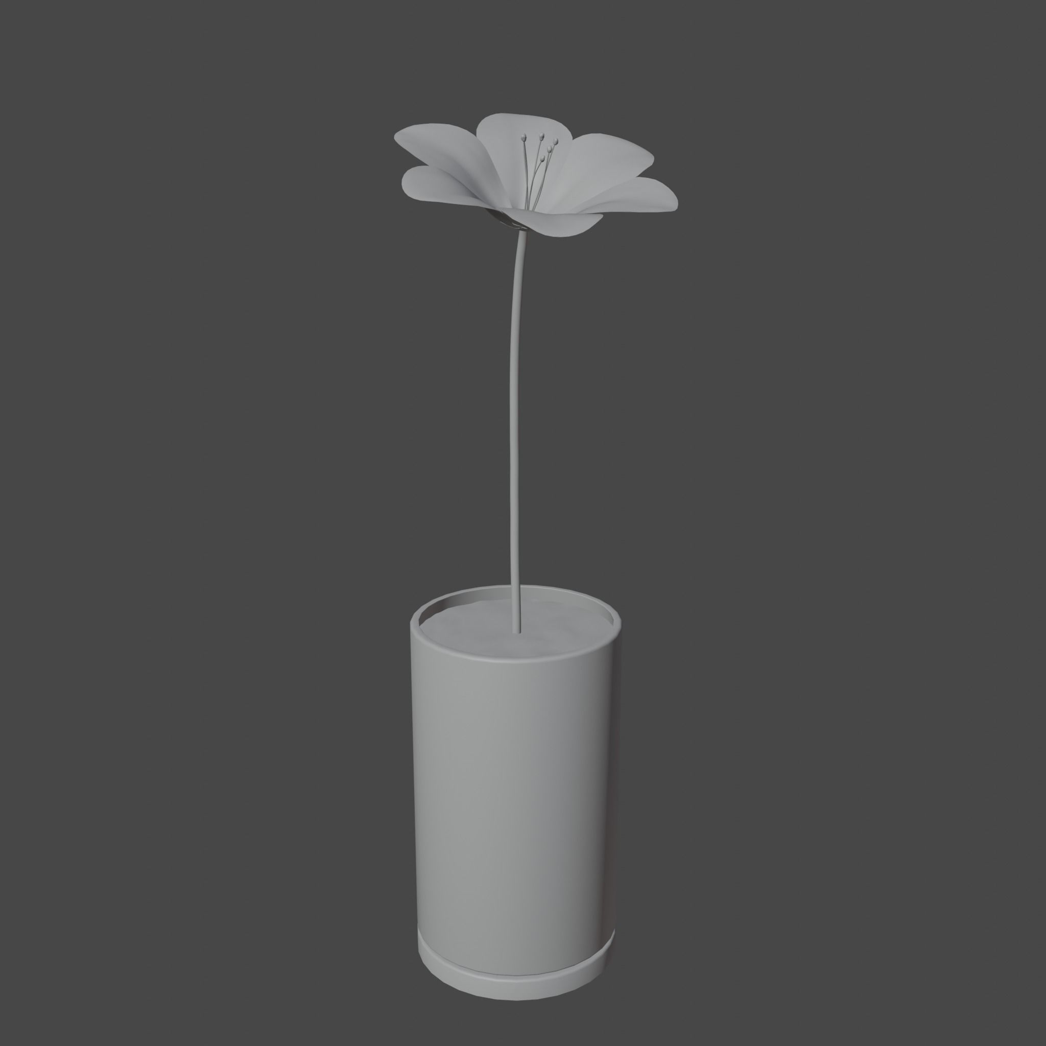Flower in vase Polemonium caeruleum Low-poly 3D model_6