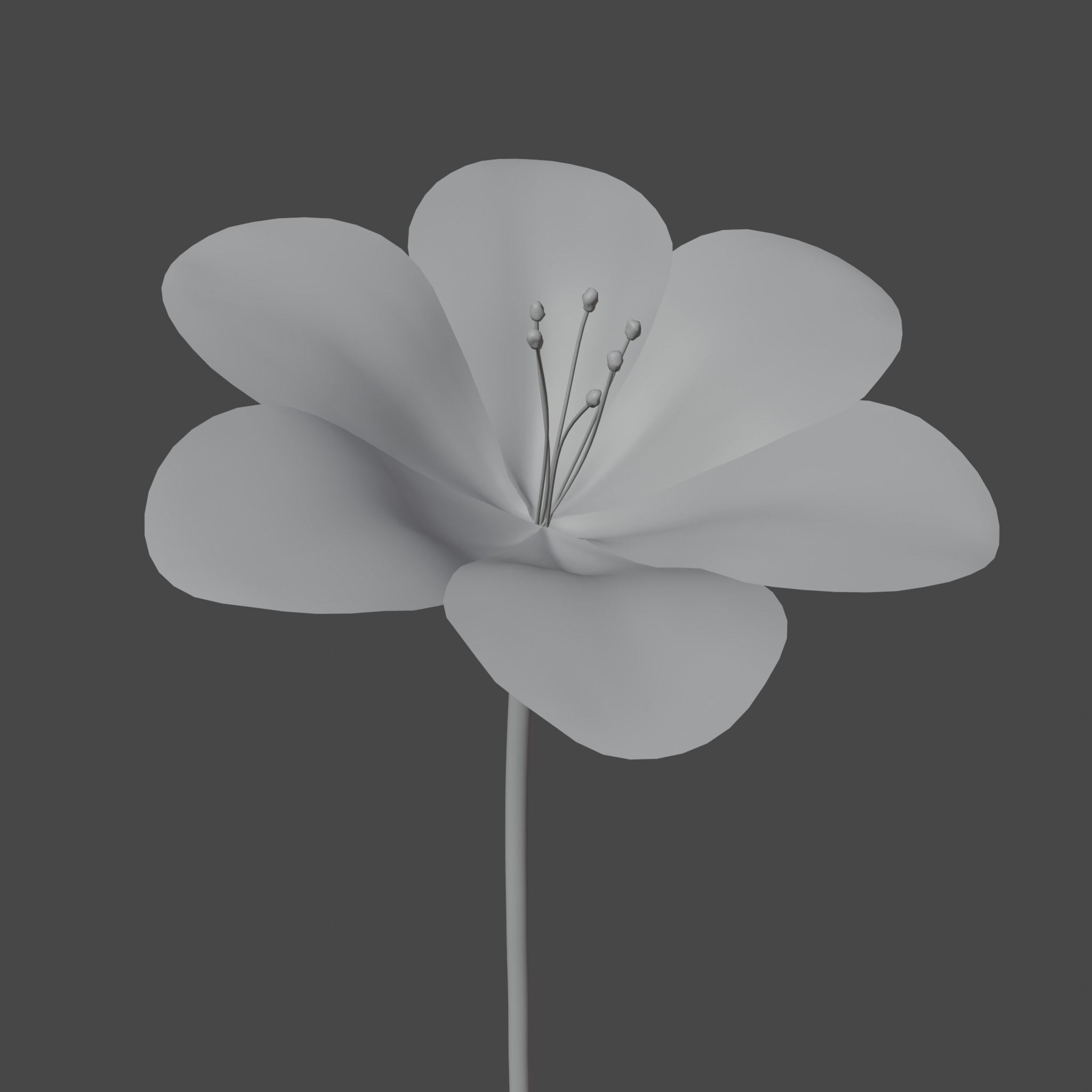 Flower in vase Polemonium caeruleum Low-poly 3D model_7